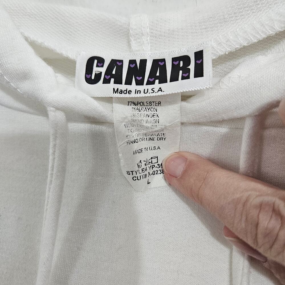 White Cropped Oversized Hoodie. Ballon Sleeves. Size Large. - Picture 4 of 4